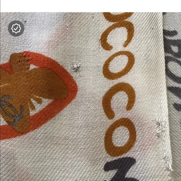 Iconic monogram scarf with coco CC Chanel logo. It measures 68”x28”. - Picture 6 of 9